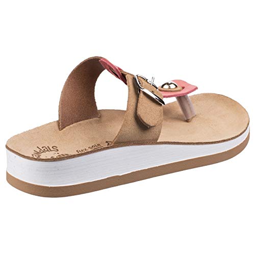Fantasy - Sandalias clásicas Viola para Mujer señora (38 EU) (Tostado/Rojo)