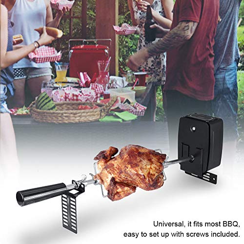 Fdit Kit de Asador Universal Parrilla Completo para Barbacoas de Carne de Acero Inoxidable con Barra Motor Eléctrico