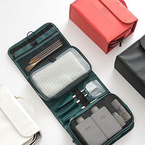 Fhony Bolsas de Aseo Neceser Avion Unisexo Neceseres de Viaje Bolsa de Cosmético Neceser PU Impermeable Organizador de Viaje para Trabajo Viaje,Blanco