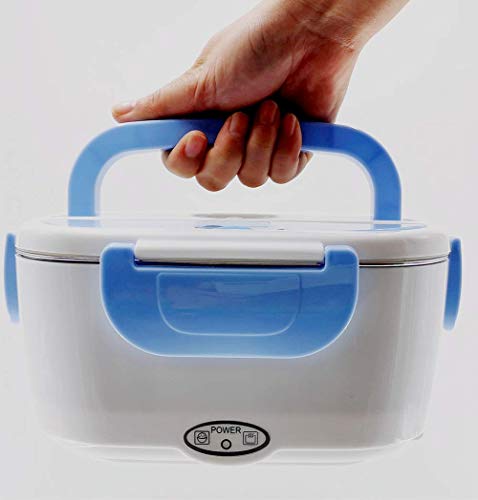 Fiambreras Electricas,Fiambrera Termica Electrica para Coche y Trabajo Fiambreras Comida Trabajo,Tupper Electrico Recipientes Comida para Comida Caliente (Azul)