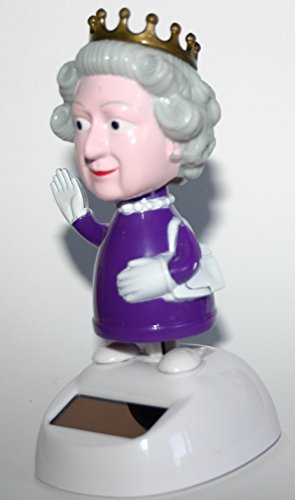 Figura de Reina Isabel II de Inglaterra, danza a energía solar
