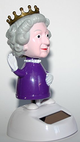 Figura de Reina Isabel II de Inglaterra, danza a energía solar