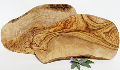 Figura Santa 2 Tablas de Madera de Olivo Orgánica Tabla de Madera de Olivo - Tabla para Cortar - Bandeja. Madera de Olivo finamente veteada. Longitud 29-30 cm. Anchura 15-18 cm. 2 artículos!