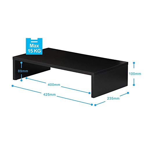 FITUEYES Elevador del Monitor de Madera Color Negro Soporte para Monitor L42.5xW23.5xH10cm DT104201WB