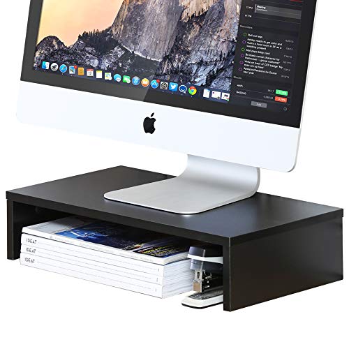 FITUEYES Elevador del Monitor de Madera Color Negro Soporte para Monitor L42.5xW23.5xH10cm DT104201WB