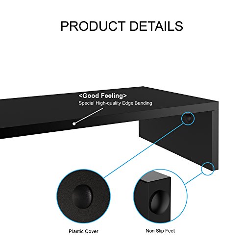 FITUEYES Elevador del Monitor de Madera Color Negro Soporte para Monitor L42.5xW23.5xH10cm DT104201WB