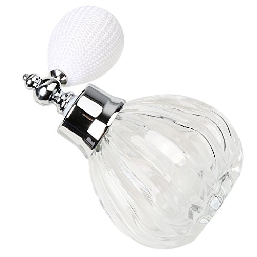 FITYLE Botella de Perfume Vacía de Cristal de Espray de Vendimia para Decoración de Hogar Boda - Claro
