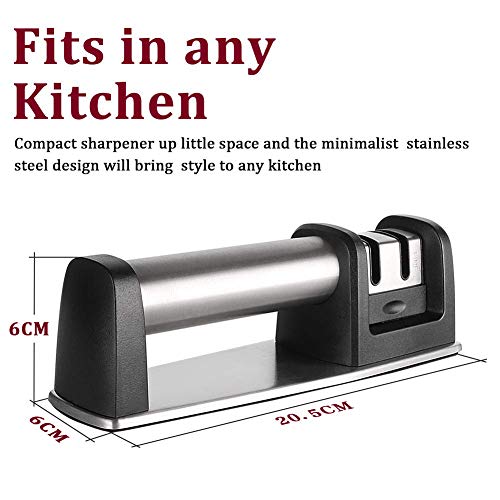 flintronic Afilador de Cuchillos, Afilador de Cuchillos Manual de 4 in 1, Base Antideslizante para Kinfe de Cocina, para Cuchillo Santoku, Cuchillo de Cocina, Tijeras (Incluye 1 Protector de Dedos)