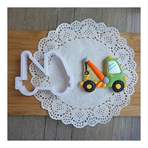 Forma de Bricolaje Cortador de la Galleta Maquinaria Coche camión de la Pasta de azúcar del Molde del Molde del Mezclador de la grúa del Coche de Bomberos del Cookies WL