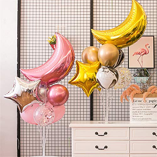 Fósforo 18" de espesor película de aluminio en forma de luna globo multicolor decoración de fiesta de cumpleaños suministros