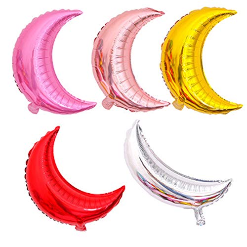 Fósforo 18" de espesor película de aluminio en forma de luna globo multicolor decoración de fiesta de cumpleaños suministros