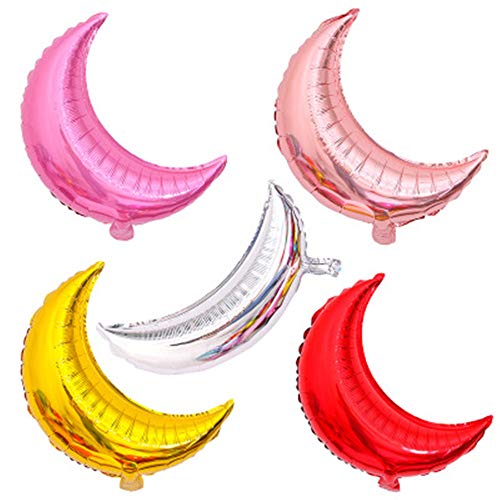 Fósforo 18" de espesor película de aluminio en forma de luna globo multicolor decoración de fiesta de cumpleaños suministros