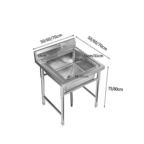Fregadero Engrosado Comercial para hostelería con Grifo, fácil de Limpiar y Fortalecer la Carga, para Hotel/Restaurante/Cocina
