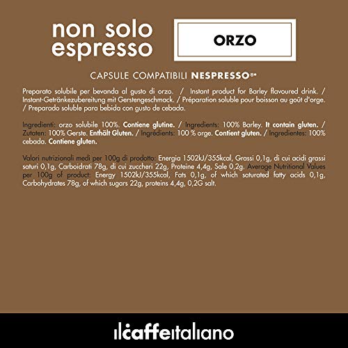 FRHOME - 50 Cápsulas compatibles Nespresso - Cebada - Il Caffè italiano