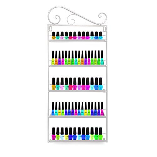 FullBerg - Estantería de metal para esmalte de uñas, diseño de corazón con 5 estantes de metal