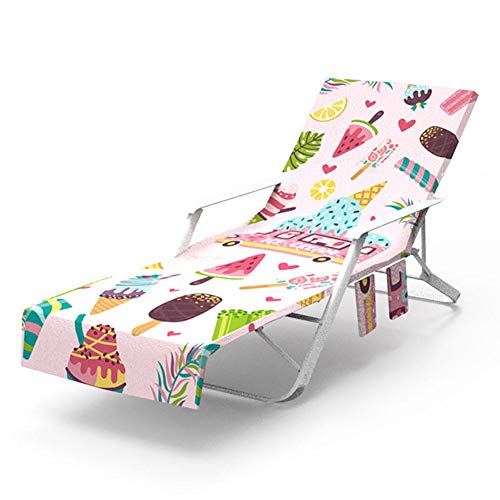 Fundas para sillas de playa, cubierta de tumbona para piscina de microfibra para silla de jardín para jardín Sunbathing Hotel Resort, cubierta de toalla con bolsillo, sillón de secado rápido