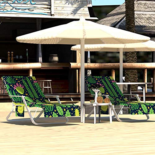 Fundas para sillas de playa, cubierta de tumbona para piscina de microfibra para silla de jardín para jardín Sunbathing Hotel Resort, cubierta de toalla con bolsillo, sillón de secado rápido