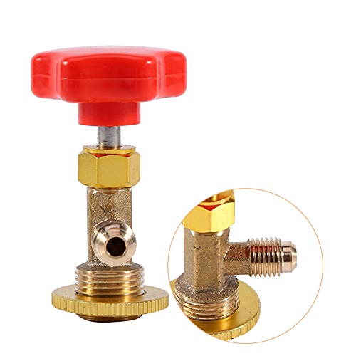 Fydun Abrebotellas refrigerante del coche R134a Aire Acondicionado Refrigerante Válvula Abrebotellas M14/1/4" Rosca de interfaz