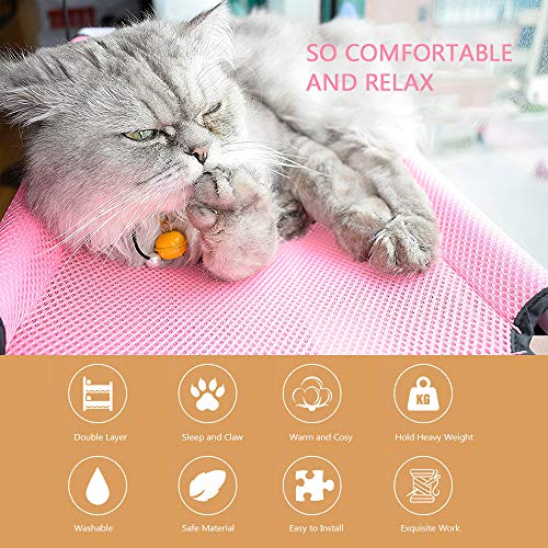 Galapara Ventana montada hamaca para gato , cama colgante mascota ventosas ,Doble cubierta Ventana Ventosas Asiento Verano Enfriamiento Hamaca Cama