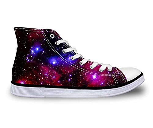 Galaxy Hi Top Ladies Canvas Trainers Shoes Low Top Flat Lace Up Plimsolls Pumps C0163AK Cool UK 3 = EUR 36 (Women's)