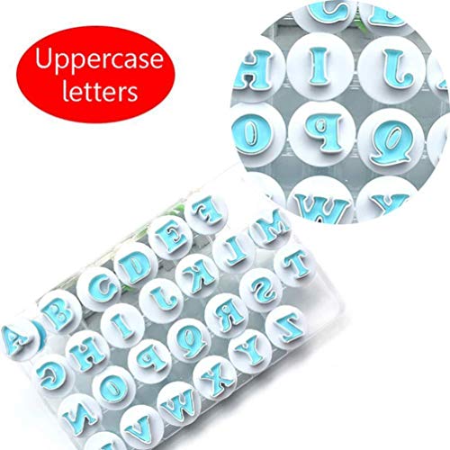 GAOYU Cookie Stamp 26 Letras Mayúsculas En Inglés Y Números Juego De Cuchillos para Fondant De Galleta Herramientas para Hornear, Moldes para Galletas, Galletas De Halloween, Galletas De Pascua