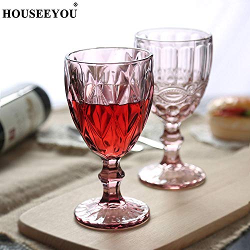 GATOYUASS Cristal Antiguo Tallado Floral Copa de Vino Copa de Vino Copas de champán Copas Beber Cóctel Brandy Whisky Bar Herramientas