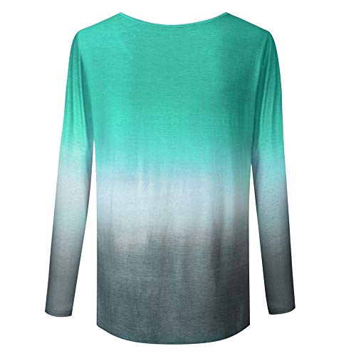 Generice - Camiseta de manga larga para mujer, diseño de degradado arcoíris Color de la foto-6 XL