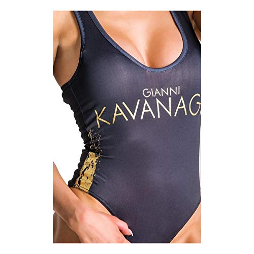 Gianni Kavanagh Body Negro con impresión Oro