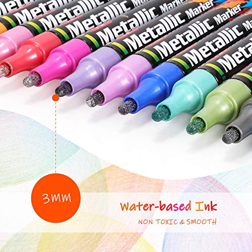 Gifort Rotuladores Acrílicos Permanentes, Rotuladores Pintura Metalizados Acrílica con Punta Fina de 3 mm para Piedra, Madera, Tela, Vidrio, Cerámica, Plastico (24pcs)