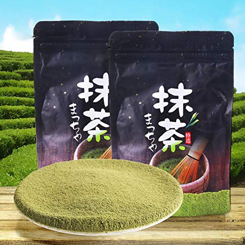 globalqi Leaf Matcha Green Tea Powder - Auténtico japonés - Grado culinario - Lattes, Batidos, horneado, Recetas Pastel de Helado de Chocolate Ingredientes para Hornear en la Cocina