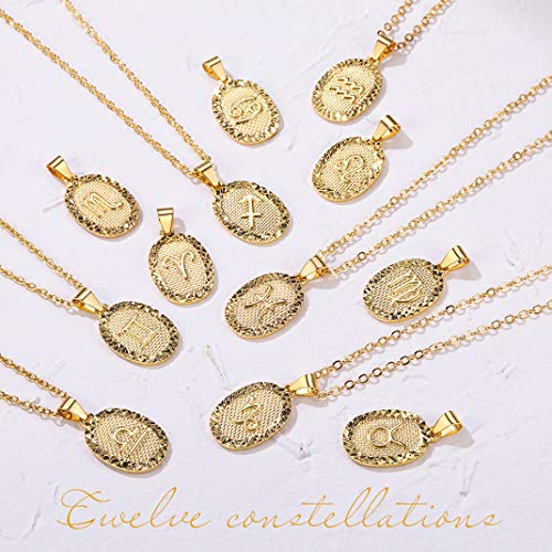 GoldChic Jewelry Libra Balanza Colgante Dorado Collar Ajustable, Acero inoxidable con baño de oro, Joya para Hombre y Mujer, gratis caja de regalo, DIY personalizar