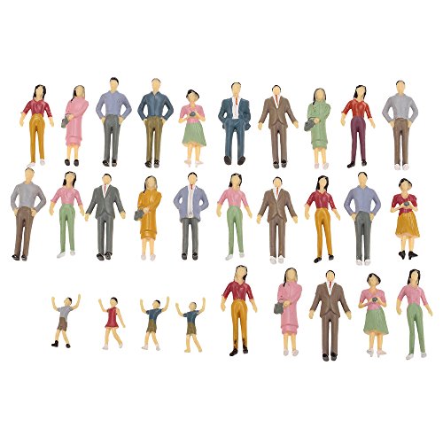 Goolsky 50Pcs 1:30 Escala pintada modelo personas tren pasajeros figuras