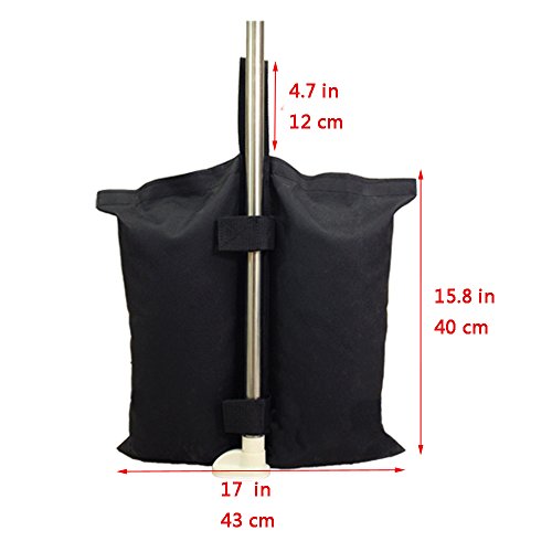 Grado Industrial Heavy Duty bolsa de pesos con doble costura, pierna pesos para Pop Up carpa peso bolsas de arena bolsa de pies al aire libre bolsa Negro.