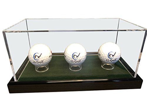 Grande Universal acrílico Vitrina 22 x 12 x 10,5 cm/Showcase/Vitrina con Terciopelo Verde Oscuro por Ejemplo para Pelota de Tenis, béisbol, 3 Pelota de Golf, Figuras, Modelos automóvil