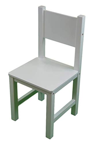 Greca Silla Infantil lacada. En Madera Maciza. Lacada Blanca. Medidas (Ancho/Fondo/Alto): 28.5 * 28 * 60 cms. Altura hasta Asiento: 30 cms. Fácil Montaje.