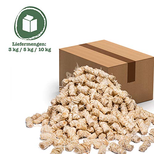 grillas Pastillas de Encendido Ecológicas Enceradas | Encendedores de Barbacoa de Madera Natural | Pastillas de Lana de Leña para Chimeneas, Estufas, Fogatas, Ahumadores (10 kg (800 unidades))