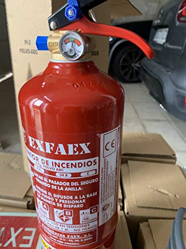 Grupo Cano Lopera | Extintor Universal Polvo Seco ABC con Capacidad de 2 Kg | Homologado | Eficacia 8A - 34B | Útil para Casa - Coche - Caravana - Moto - | Incluye soporte