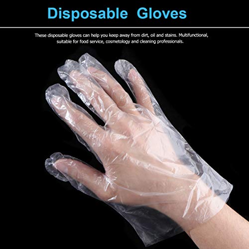 Guantes Desechables Guantes de Plástico Guantes de Servicio de Alimentos Guantes Transparentes Transparentes para Cocinar Manipulación de Alimentos 500 Piezas/Paquete