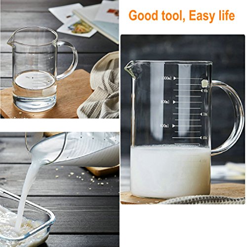 GuDoQi 17 Oz Jarra Medidora En Vidrio Con Mango Ergonómico Pared Gruesa Mediciones Claras Horno Y Congelador Disponible Adecuado Para Cocción Vertido De Líquido