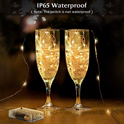 Guirnalda Luces 12M 120 LED, OMERIL Luces LED Pilas 2 Pack, Luces Navidad de Cálida Amarilla y Guirnaldas Luces Exterior Pilas para Decoración Habitación, Árbol, Jardín, Bodas, Fiesta, Interior, DIY