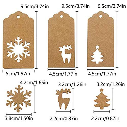 Gurxi 150 Piezas Etiquetas de Papel Kraft con Forma Arbol Etiquetas para Regalo con Hilo de Yute Natural Etiquetas de Regalo Marrones con Hilo Etiquetas Colgantes Artesanales Etiquetas para Equipaje