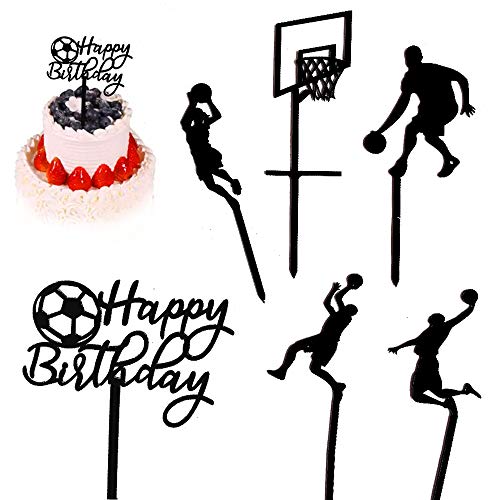 Gwolf Feliz cumpleaños Cake Topper Birthday Cake Topper Acrílico Personalizado Cake Topper Decoración de la Torta Birthday Cupcake Toppers 6 Piezas