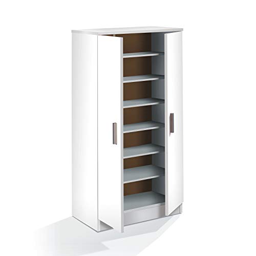 Habitdesign 007813O - Zapatero Armario Basic, Mueble Auxiliar Acabado en Color Blanco, Medidas: 108 x 55 x 36 cm de Fondo