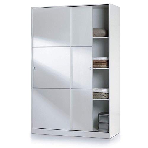 HABITMOBEL Armario Puertas correderas Altura Especial Barra para Colgar Color Blanco 204X120cm