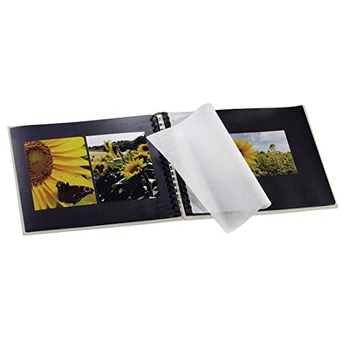 Hama Fotos (50 páginas Negras, álbum con Espiral, 22,5 x 23 cm, Compartimento para Insertar Foto), Tiza