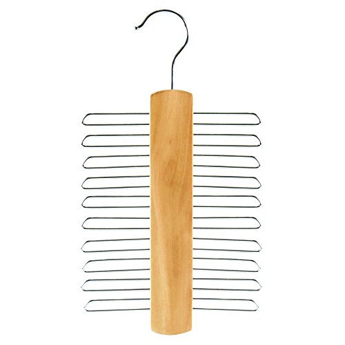 Hangerworld - Percha para 20 Corbatas, Madera con Ganchos de Metal