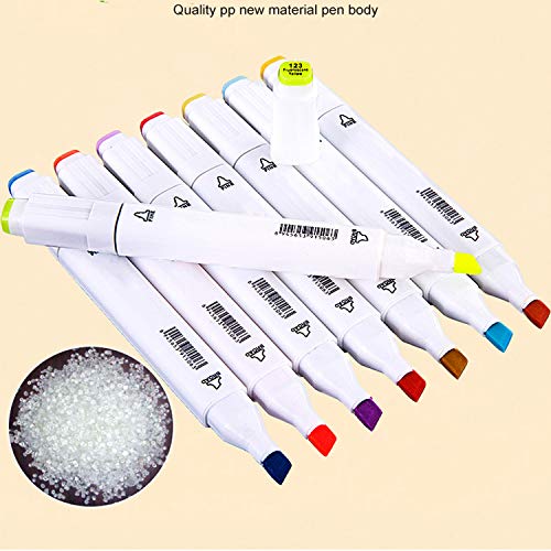 HanQix Marker Pen Set Dibujo rotulador Animación Boceto Marcadores Set de Doble Marcador de Punta para el Artista gráfico Manga marcadores de Cepillo (60)