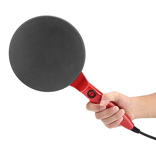 Haofy Máquina Eléctrica para Hacer Panqueques Sartenes para Crepes Antiadherente (Rojo)