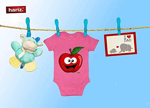 Hariz - Body de manga corta para bebé, diseño de manzana salmando y frutas, multicolor