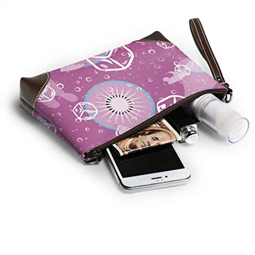 Hdadwy Bolso de mano con diseño de frutas, cubitos de hielo de kiwi, elegante, de cuero, cartera de mano, cartera para mujer, monedero formal, monedero para teléfono inteligente